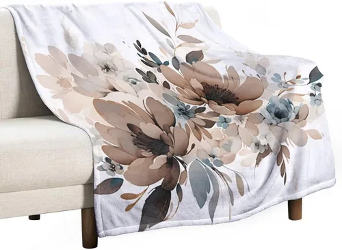 Miniatura 51 de Manta decorativa moderna de flores de acuarela, manta floral de primavera y verano, manta de 30 x 40 pulgadas, súper suave y acogedora para sofá