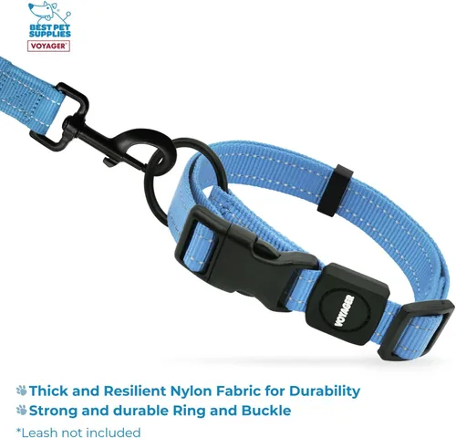 Miniatura 3 de Best Pet Supplies Voyager - Correa o collar reflectante para perro con asa de neopreno, para cachorros de raza pequeña, mediana y grande, bonita