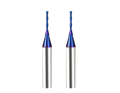 Miniatura 20 de BRD204 Broca de enrutador de inmersión en espiral de carburo sólido 2 flautas corte CNC Router Bits Molino de extremo NACO recubierto 1/8 "CD X 3/4