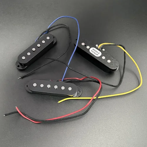 Miniatura 7 de MAXCHEER Alnico - Pastillas de 5 Strat para guitarra eléctrica Strat Squier para guitarra eléctrica Strat Squier (negro)