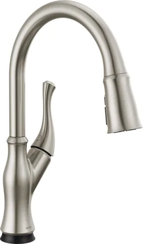 Miniatura 11 de DELTA Ophelia - Grifo de cocina de oro cepillado con pulverizador extraíble, grifo de fregadero de cocina de un solo agujero moderno, una sola