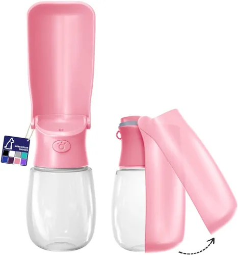 Miniatura 15 de WePet Botella de agua plegable portátil para perros, dispensador de agua para cachorros con alimentador para beber, 12 onzas, resistente a altas