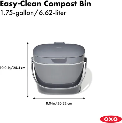 Miniatura 2 de OXO Good Grips - Contenedor de compost fácil de limpiar, carbón (1,75 galones)