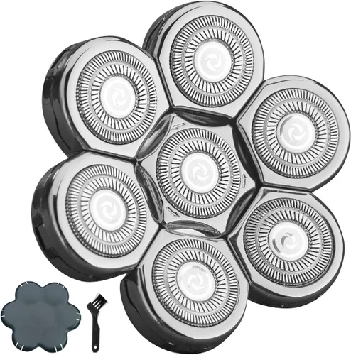 Miniatura 12 de Cabezales de repuesto para afeitadora eléctrica de 6 cuchillas para hombres para calvo y cara (6 cabezas (negro)