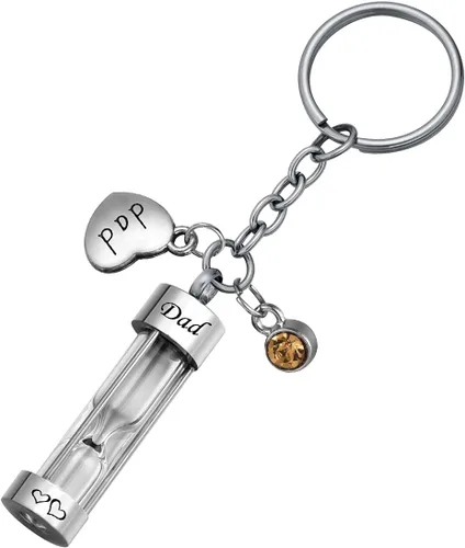 Miniatura 36 de Llavero de reloj de arena para cenizas, colgante de urna conmemorativa, recuerdo de cremación, joyería para tía, Aunt