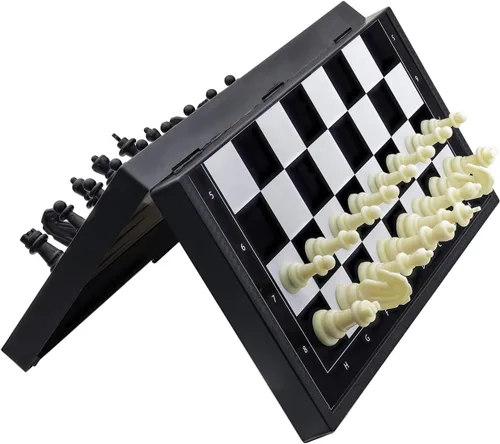 Miniatura 4 de Juego de cartas y backgammon de ajedrez magnético 5 en 1, mini juegos de mesa de tamaño de viaje