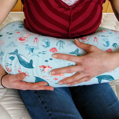Miniatura 3 de Lindas fundas de almohada de lactancia de animales marinos para niño y niña, tortuga, ballena, medusa, caballo marino, funda de almohada para Azul