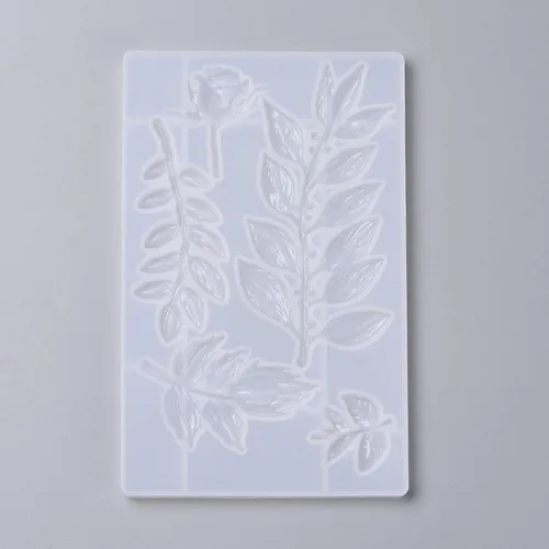 Craftdady Molde de silicona para hojas de árbol, hojas de árbol, molde de fundición de resina para resina epoxi UV, bricolaje, manualidades,