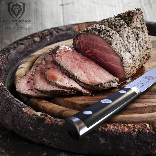 Miniatura 9 de Dalstrong Juego de cuchillos de carne - 4 piezas - Cuchilla serrada - Serie Gladiador Elite - Acero alemán forjado con alto contenido de carbono