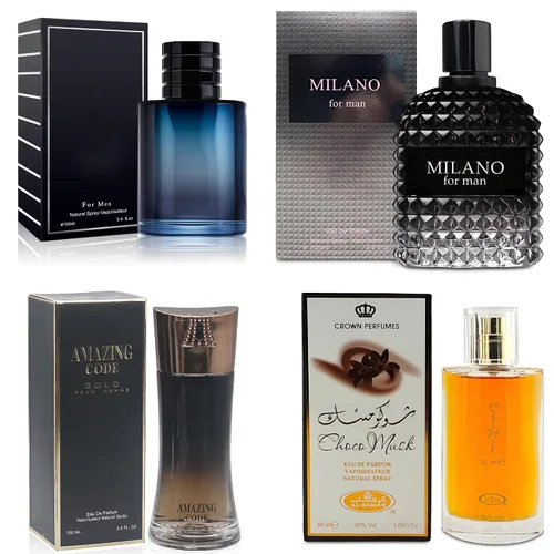 Miniatura 22 de AFLUXE Juego de 4 Colonias para Hombre Incluye Choco Musk/SE/Victory Infamous/Milano Aroma de Madera, Picante, Cítrico y Aromático eau de parfum Set