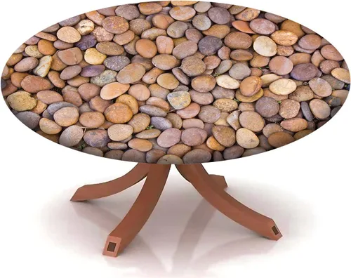 Miniatura 45 de Mantel con patrón de playa, borde elástico, impermeable, lavable, para uso en interiores y exteriores, patio, turquesa aguamarina, para mesas