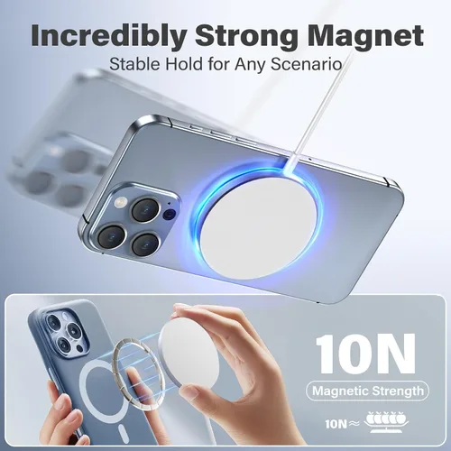 Miniatura 4 de Cargador inalámbrico magnético: 15W Qi Fast Portable Slim Charger Puck para iPhone 17e 17 Air 17 Pro Max 16 15 14 13 12 Series S26 y AirPods 4 3 2