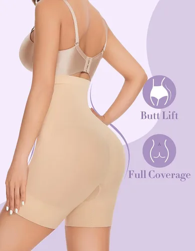 Miniatura 2 de YADIFEN Pantalones cortos moldeadores para mujer con control de abdomen, cintura alta, faja moldeadora para mujer, pantalones cortos moldeadores