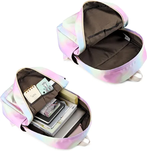 Miniatura 5 de Pawsky Mochila escolar para niñas, resistente al agua, mochila para laptop con bolsa de almuerzo y estuche para lápices