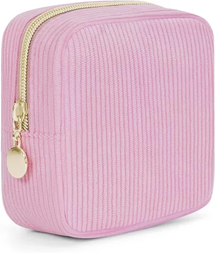 Miniatura 11 de Wandering Nature Pequeña bolsa de maquillaje para bolso, bolsa de cosméticos con cremallera para mujer, bolsa de viaje de cuero vegano ecológico
