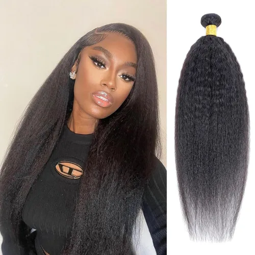 Miniatura 43 de Paquetes de cabello afro rizado y kinky, extensiones de cabello humano de 8 pulgadas, tejido rizado sin procesar, doble entretejido, virgen