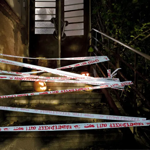 Miniatura 4 de Paquete de 3 cintas de terror de Halloween – Advertencia – Enter If You Dare – Haunted Keep Out, decoración de Halloween de 3 pulgadas x 90 pies