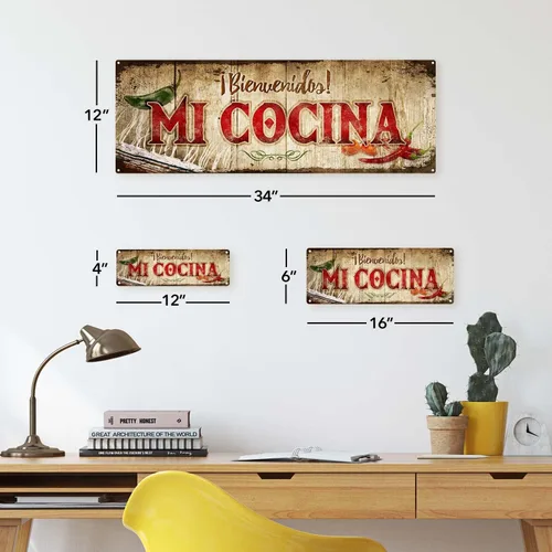 Miniatura 2 de Homebody Accents Letrero de metal Mi Cocina de 4 x 12 pulgadas