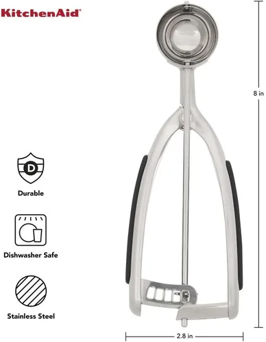 Miniatura 4 de KitchenAid Juego de 3 cucharas para masa de galletas, color negro