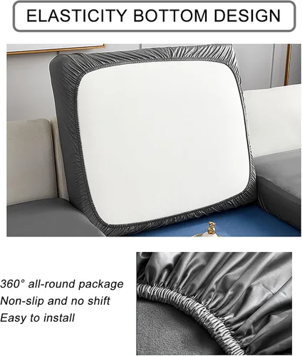 Miniatura 5 de Fundas elásticas para cojín de sofá, de piel sintética resistente al agua, funda de cojín desmontable para sofá, protector de muebles para cojín