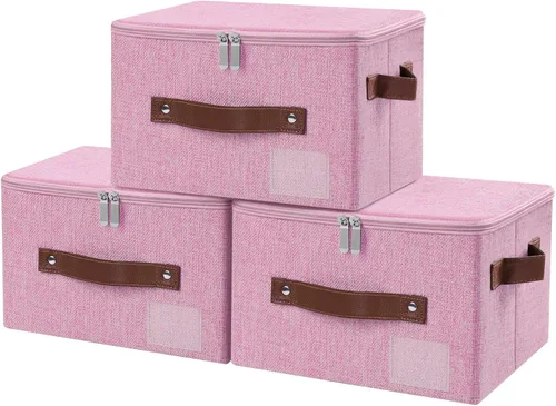 Miniatura 37 de Lucky Monet 1 contenedor de almacenamiento con tapas de cremallera de 10 x 8 x 7 pulgadas, cajas de almacenamiento plegables de tela con tapa