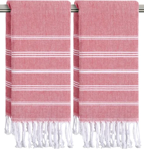 Miniatura 11 de cabanana Toallas de mano para baño, paquete de 2, 20 x 30 pulgadas, 100% algodón, toallas de mano turcas, superabsorbentes y de secado rápido, Aqua