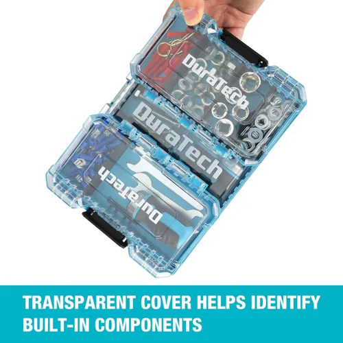 Miniatura 8 de DuraTech 3 Piezas Organizador de Piezas Pequeñas, 14 Compartimentos, Separadores Removibles, Organizador de Caja de Herramientas Portátil con Tapa