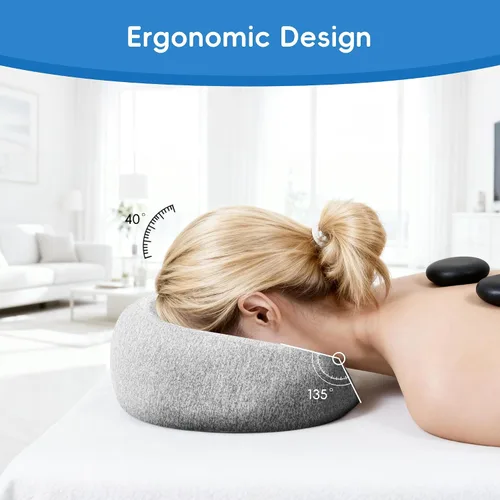 Miniatura 5 de VUSIGN Almohada facial para masaje, reposacabezas de masaje para cama, almohada facial para dormir en el estómago, para recuperación de cirugía BBL