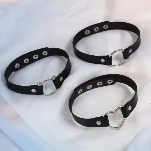Miniatura 5 de Sinvini Gargantilla de cuero ajustable con corazón de amor punk PU collar gótico Egirl accesorios suave collar cadena para las mujeres