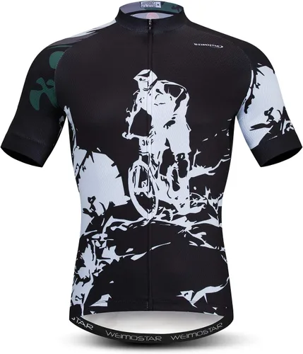 Miniatura 103 de Weimostar Hombre Ciclismo Jersey Manga Corta Bicicleta Ropa Multicolor Diamante