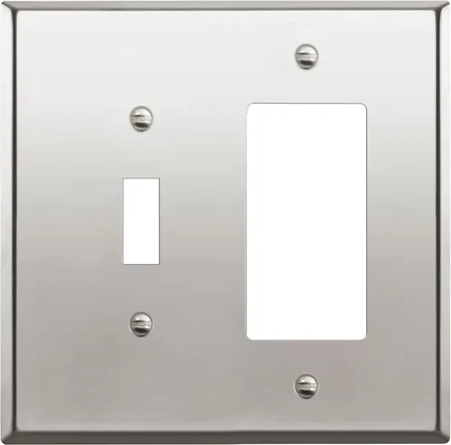 Miniatura 29 de ENERLITES - Placa de pared combinada de acero inoxidable para interruptor de palanca y decorativo, resistente a la corrosión, placa metálica de 2