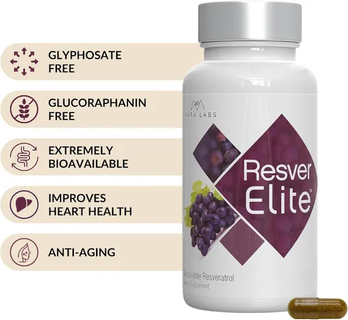 Miniatura 3 de Mara Labs ResverElite Resveratrol biodisponible Vegano, sin rellenos y sin OMG 30 cápsulas veganas