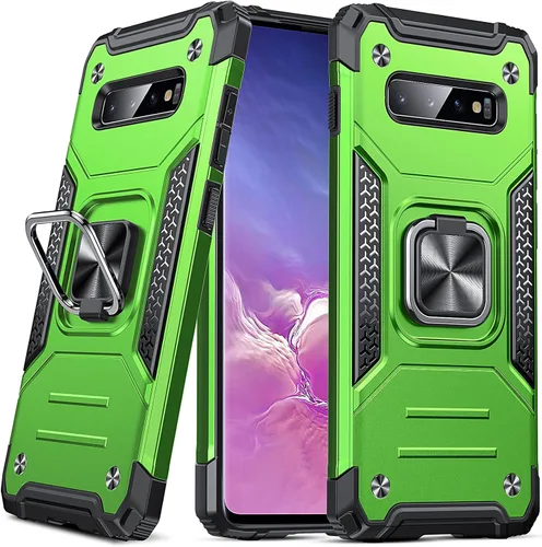 Miniatura 53 de Anqrp Funda para Galaxy S22 Ultra, Funda Protectora de Teléfono de Grado Militar con Soporte Plegable de Anillo de Metal Giratorio