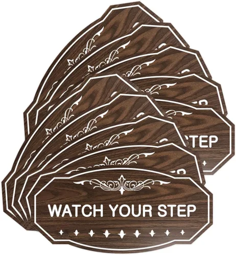 Miniatura 19 de Signs ByLITA Victorian Watch Your Step - Letrero de pared o puerta Material duradero y fácil instalación Señalización de seguridad (negro)