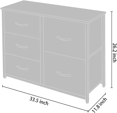 Miniatura 3 de Mueble de almacenamiento para tocador, grande, organizador de pie para dormitorio, oficina, sala de estar y armario, 5 cajones extraíbles de tela