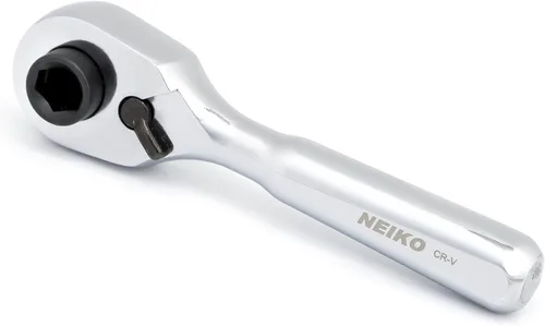 Neiko 03002A Trinquete Corto, Llave de Trinquete de 1/4 de Pulgada y Destornillador de Puntas, Trinquete Reversible de 108 Dientes, 3.3 Grados, Mini
