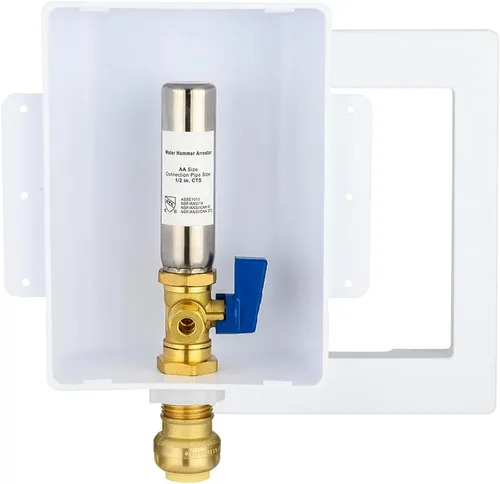 Miniatura 8 de EFIELD Caja de máquina de hielo premium, entrada Pex de 1/2 pulgada, válvula de bola de 1/4 de giro instalada con pararrayos de martillo de agua