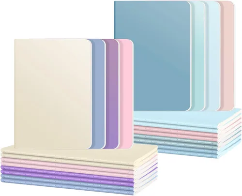 Ddaowanx Paquete de 24 cuadernos rayados coloridos, diarios a granel, 72 páginas, 36 hojas, 8.3 x 5.5 pulgadas, tamaño A5, cuadernos de escritura de