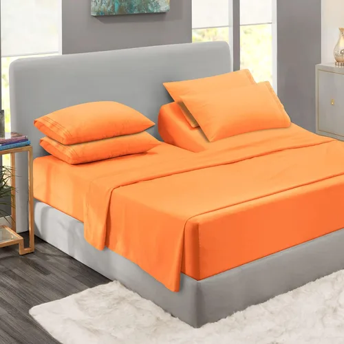 Miniatura 102 de Clara Clark - Juego de sábanas King con Flex Top, 6 piezas - Sábanas de lujo para cama King con cabeza dividida, juego de cama súper suave, King