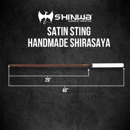 Miniatura 2 de Shinwa Shirasaya Sword – Color Options Hand-Forged 29" Black Damascus Steel Blade Traditional Japanese Shirasaya with Lacquered Hardwood Saya