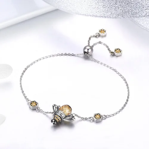 Miniatura 5 de GOXO Collar con colgante de abejorro de abeja y abeja de plata de ley