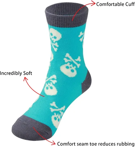 Miniatura 5 de COTTON DAY Kids Boys Fun Novelty Socks Colorful Pattern Design Shark Scull Robot Dinosaur