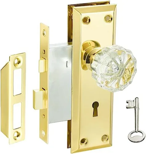 Miniatura 8 de AKRILANE Juego de cerradura de mortaja para puerta interior, perilla de estilo antiguo y vintage con llaves, bronce aceitado Oil Rubbed Bronze