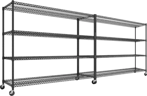 Miniatura 11 de REIBII Estantes de almacenamiento de 60" de ancho 2399LBS con ruedas Estantería de alambre para garaje Estantes de metal resistentes