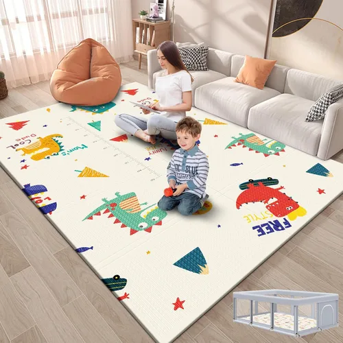 Fshibila Alfombra de juego para bebé de 74 x 50 pulgadas para piso, tapete de juegos para bebé para corral, tapete grueso y ultrasuave para jugar o