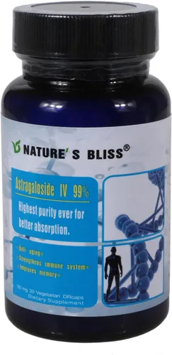 Nature'sbliss Astragalósido IV protegido con ácido estomacal y superabsorción 99%, 50mg, 30caps