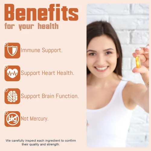 Miniatura 2 de Health Dose Aceite de pescado Omega 3 de 2000 mg – Cápsulas blandas con sabor a limón con EPA 800 mg y DHA 600 mg para apoyo al cerebro, corazón