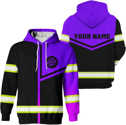 Miniatura 10 de Empresa, Equipo Uniforme Camisa de Alta Visibilidad para Hombres Camisa de Seguridad Logotipo Personalizado Nombre con Cintas Reflectantes AMZ02