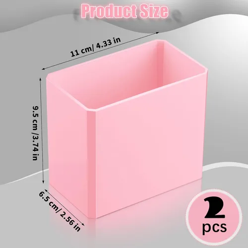 Miniatura 3 de Suclain Organizador de pared de 2 piezas, sin perforación, adhesivo flotante, organizador de contenedores de almacenamiento colgantes para Rosa
