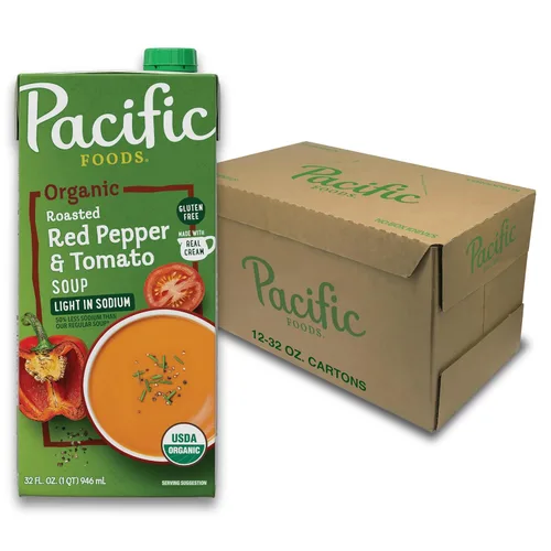 Miniatura 10 de Pacific Foods Sopa orgánica de pimiento rojo asado y tomate, cartón de 32 onzas